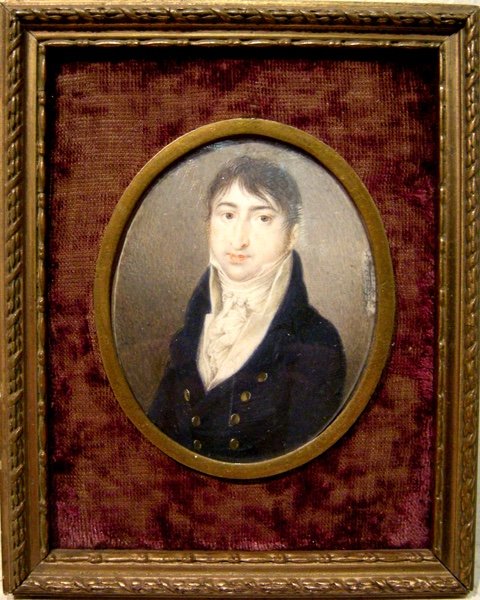 Josef Grassi (1755-1838) Potrait Miniature De F.j. Beschorz, l'Acteur De La Cour Berlin