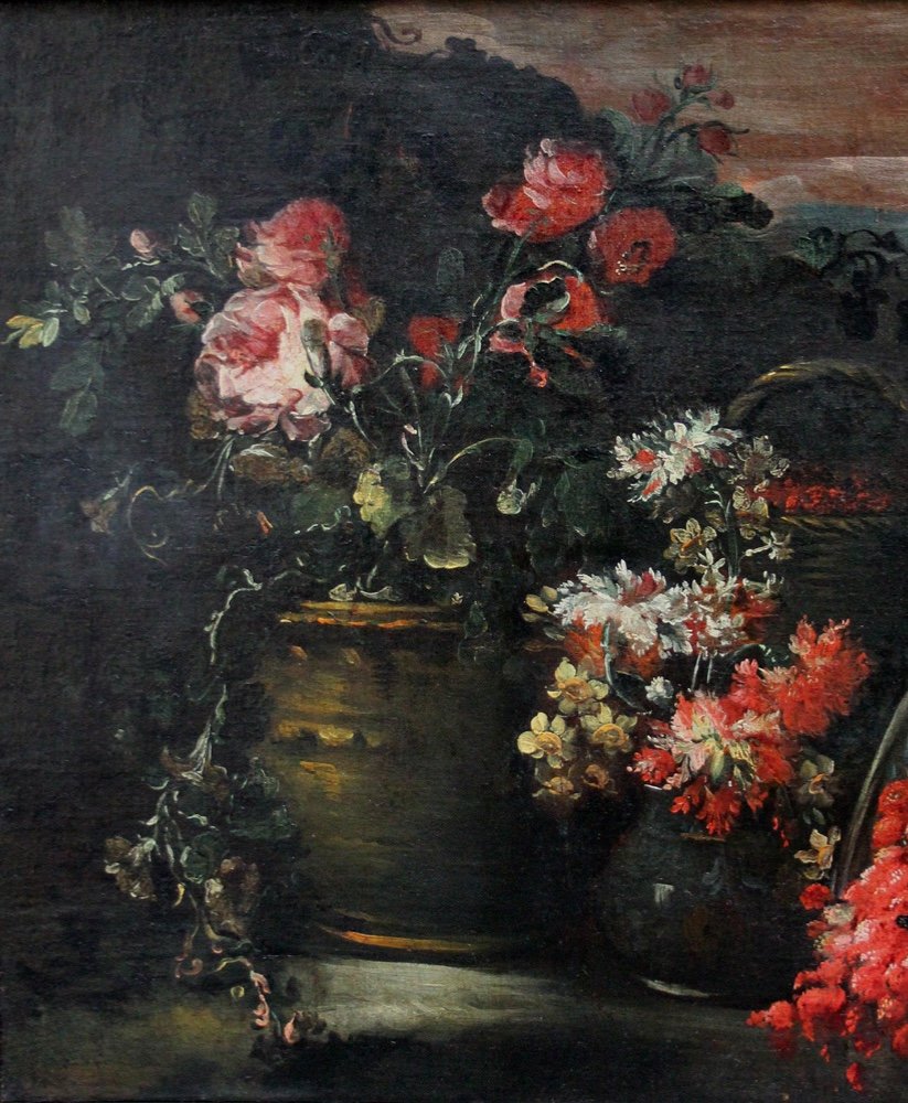 ELIZABETHA MARCHIONI (Rovigo /Vénétie vers 1700), Nature morte aux fleurs et perroquet)-photo-3