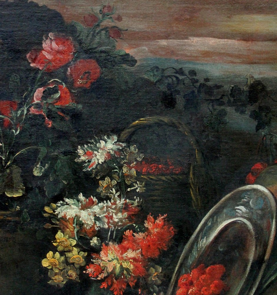 ELIZABETHA MARCHIONI (Rovigo /Vénétie vers 1700), Nature morte aux fleurs et perroquet)-photo-3