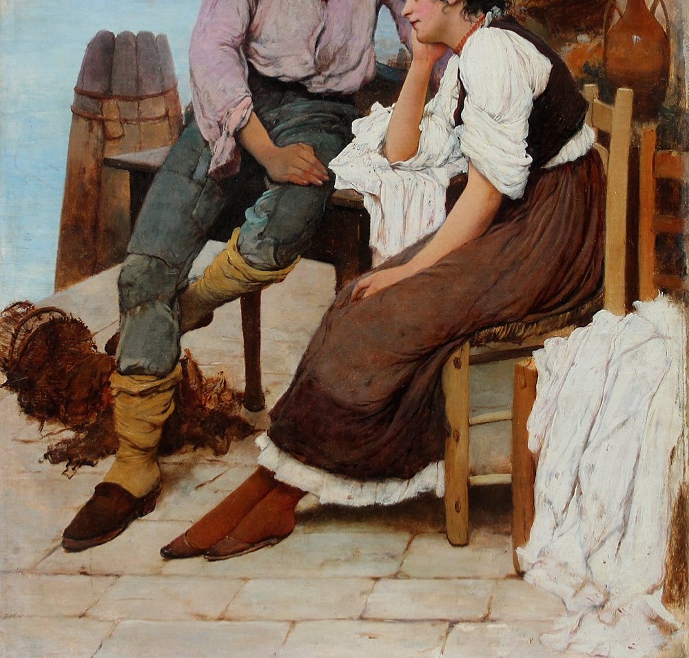 A Couple In Love On The Venetian Pier By Franz Leo Ruben (1842 - 1920), Attributed-photo-4