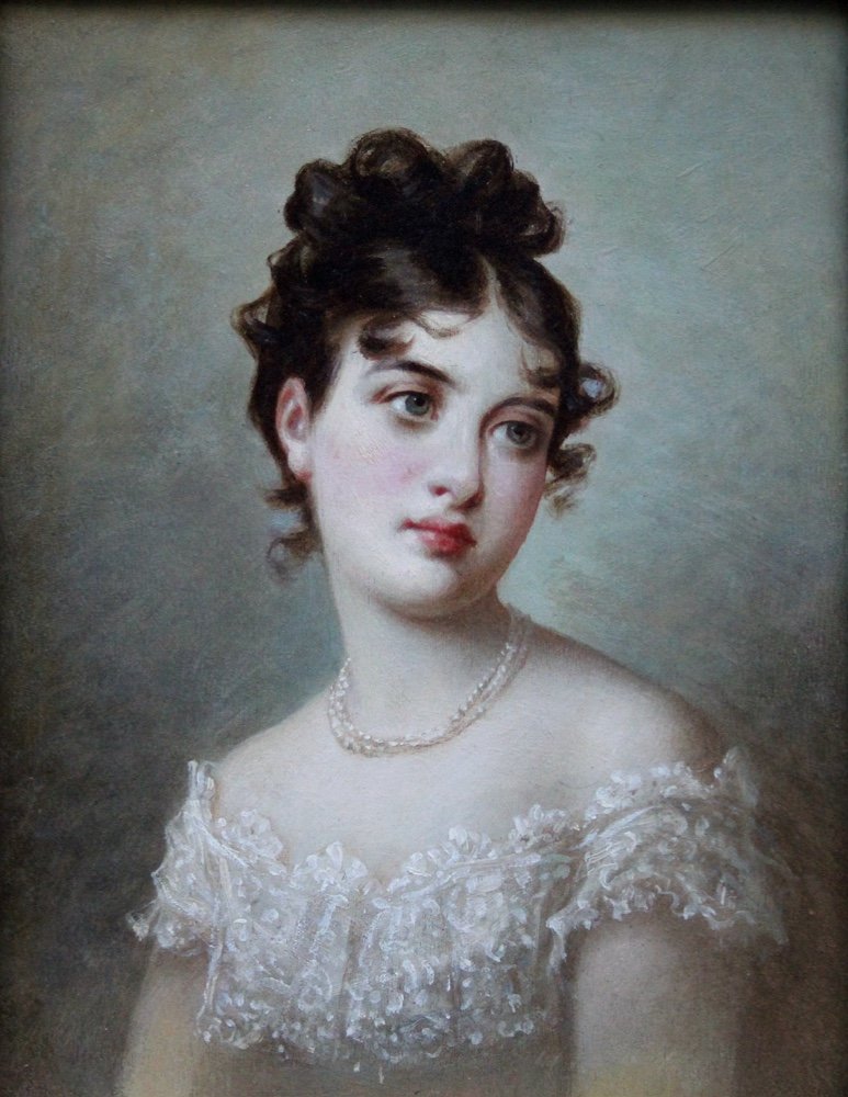 Charles Joshua Chaplin (french, 1825 - 1891), Attr.to, Portrait Of A Young Beauty-photo-2