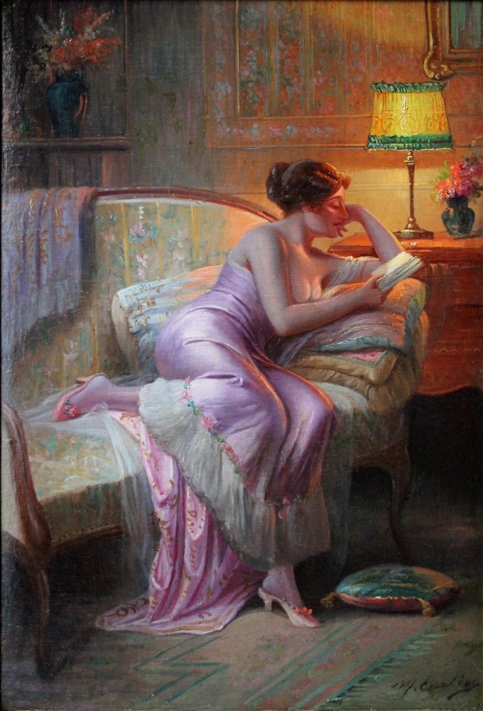 Scène de boudoir I par Max Albert Carlier (Belge, 1872-1938)-photo-2