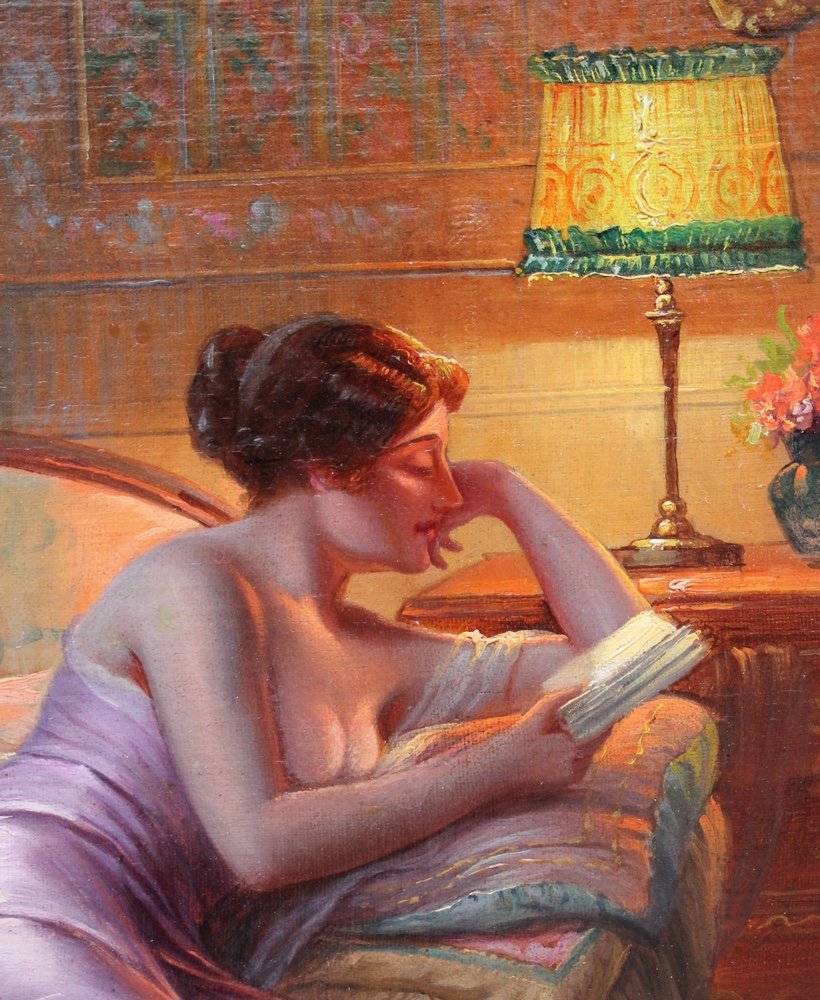 Scène de boudoir I par Max Albert Carlier (Belge, 1872-1938)-photo-4