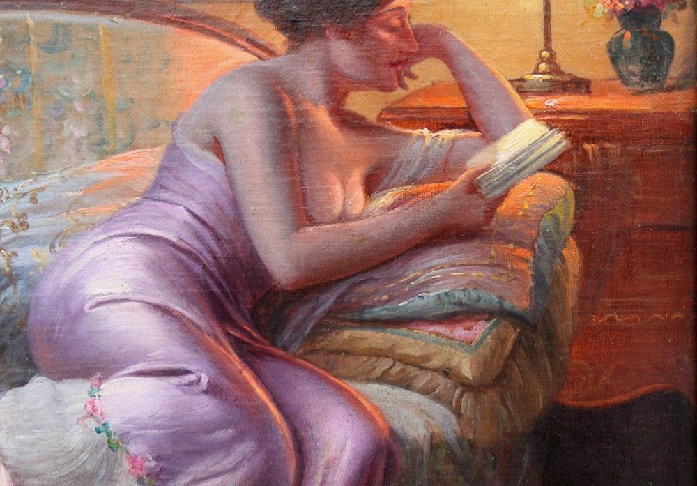 Scène de boudoir I par Max Albert Carlier (Belge, 1872-1938)-photo-1