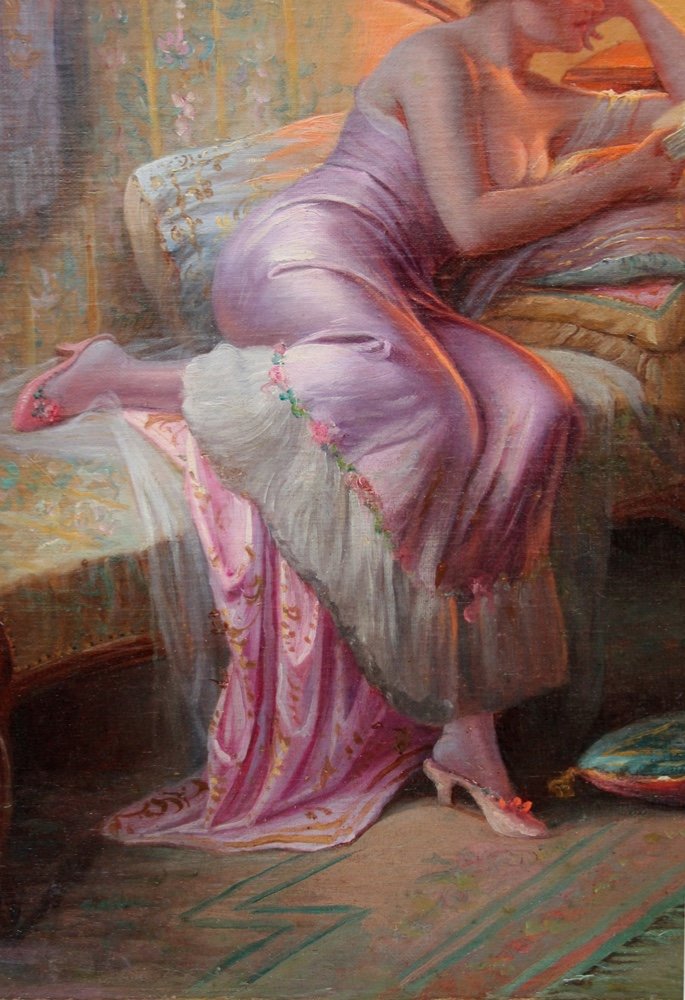 Scène de boudoir I par Max Albert Carlier (Belge, 1872-1938)-photo-3