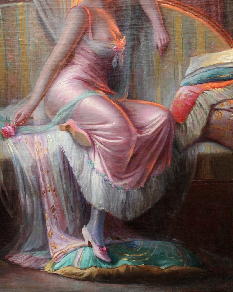 Boudoir Scene II By Max Albert Carlier ( Belgian 1872-1938)-photo-3