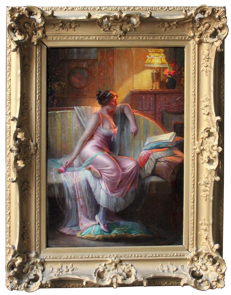 Scène de boudoir II par Max Albert Carlier (Belge, 1872-1938)