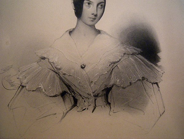 Portrait De Jeune Femme par Alphonse Giroux (français, 1775-1848), Crayon Sur Papier-photo-1