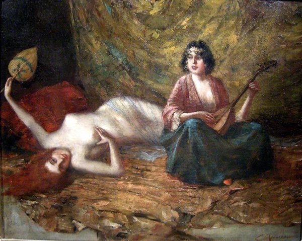 Scène de Harem par Eduard Ansen-Hofmann  (autrichienne 1862-1955)