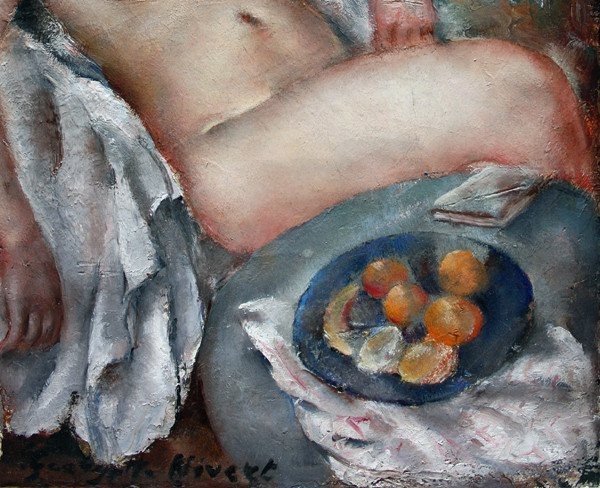 Resting Nude By Georgette Nivert (french, Active At The Beginning Of The 20th Century In Paris)-photo-1