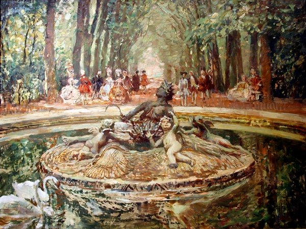 Société rococo dans le parc par Alois Wierer (Tchèque, né en 1878)-photo-2