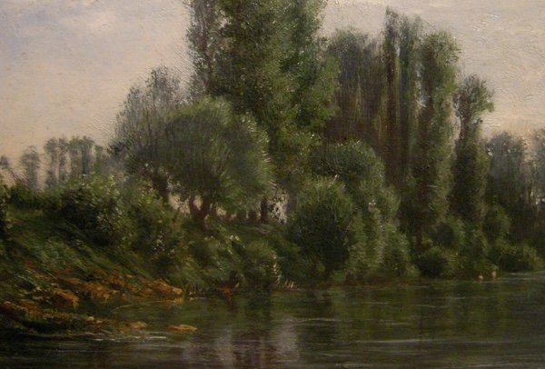 Georges Laujoil De La Fage (french 1830 - 1858) Idyllic Landscape With Fishermen On The River-photo-4