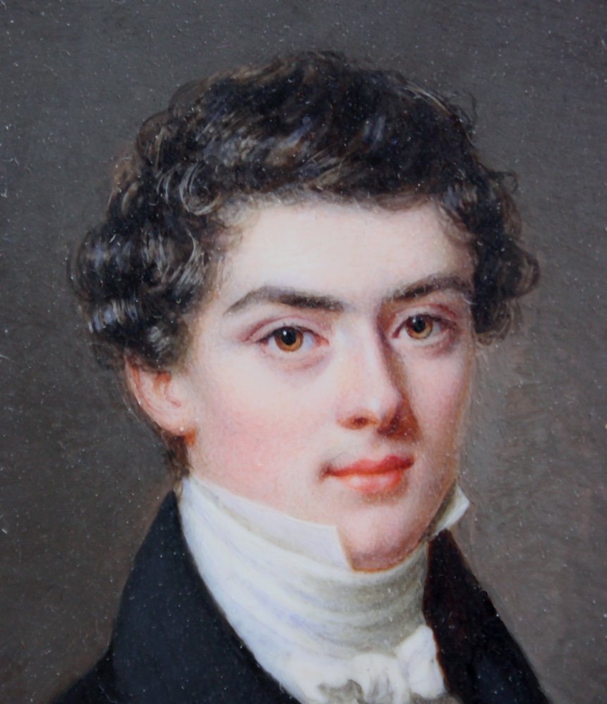 Daniel Saint (Français, 1778 - 1847), attr.à Miniature portrait d'un jeune homme-photo-4