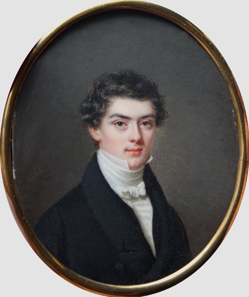 Daniel Saint (Français, 1778 - 1847), attr.à Miniature portrait d'un jeune homme