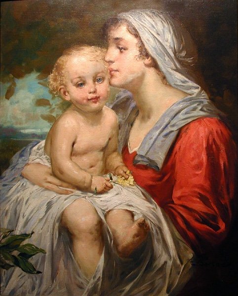 Français, 19/20e siècle Mère avec enfant-photo-2