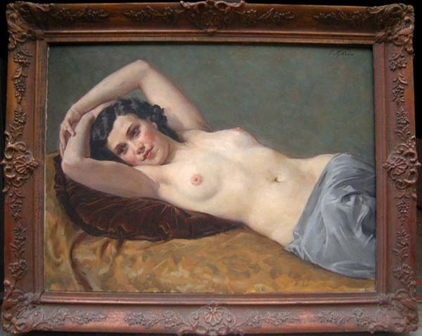 Reclining Nude By Gustav Sykora (czech, Born 1889)