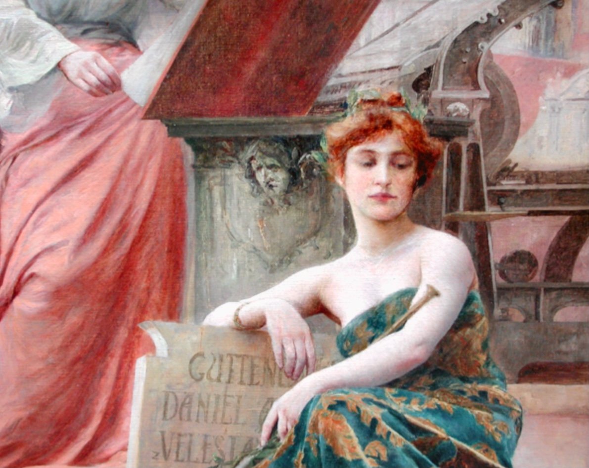 "allegory Of Graphic Arts" By F. Hercik (born 1861), Museum Of Applied Arts In Praque-photo-3