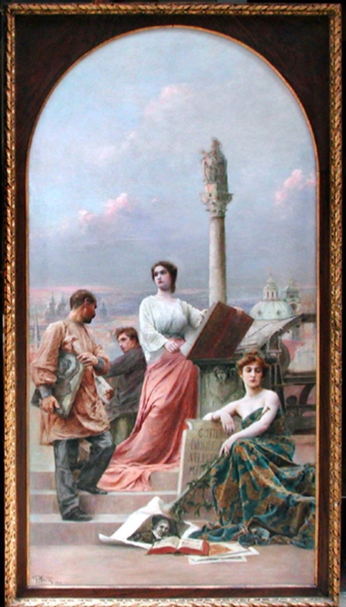 "allegory Of Graphic Arts" By F. Hercik (born 1861), Museum Of Applied Arts In Praque