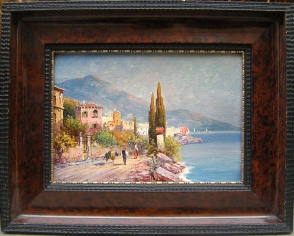 A Pair Of Coastal Landscapes, Italian, Circa 1900-photo-3