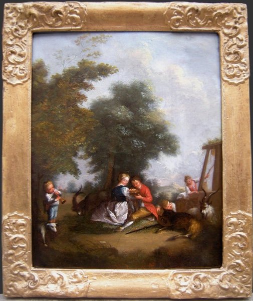 Amour rural de Nicolas Lancret (1690 - 1743) disciple du XVIIIe siècle