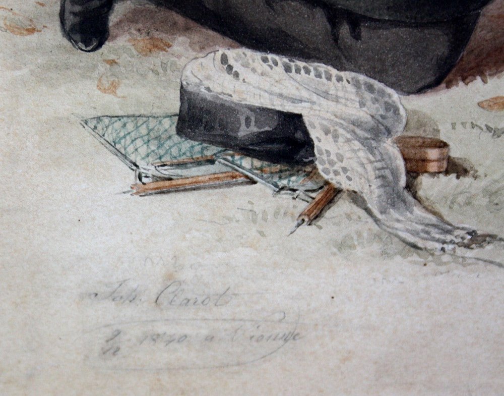 Johann B. Clarot (1798 Vienne - 1855 Pest) Deux Garçons  Sur La Capture d'Oiseaux Chanteurs-photo-4