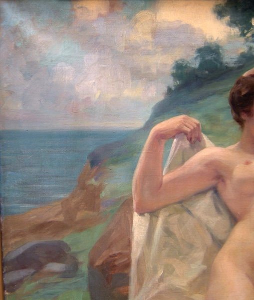 Nude On The Beach  By Viktor Schivert (romanian 1863 - 1929)-photo-2