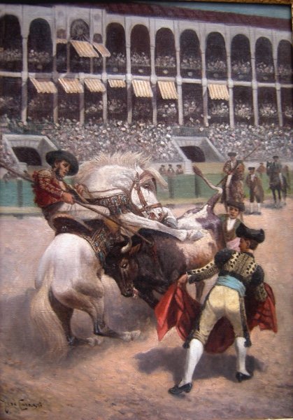 Corrida” By José Carassi (spanish, Last Quarter Of 19th Century)-photo-2