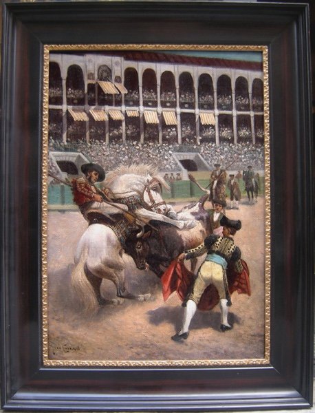 Corrida” By José Carassi (spanish, Last Quarter Of 19th Century)