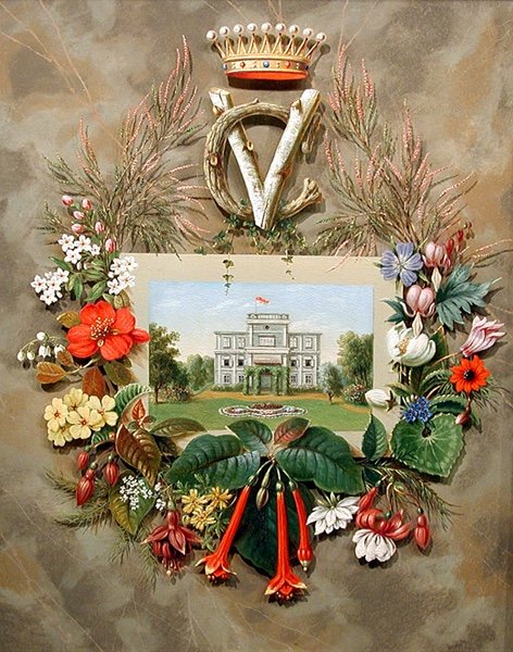 Noble House Estate: Floral Garland Castle, Mid-19th Century-photo-2