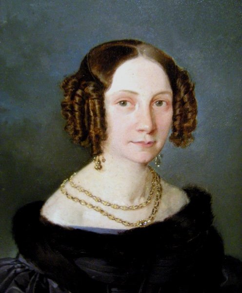 Portrait d'une noble dame par Ferdinand Georg Waldmüller (autrichien, 1793 - 1865), attr.-photo-3