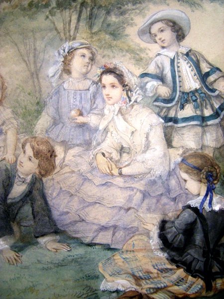 Héloïse- Susanne Leloir-Colin (1820 - 1873) Une paire de portraits de famille d'enfants-photo-4