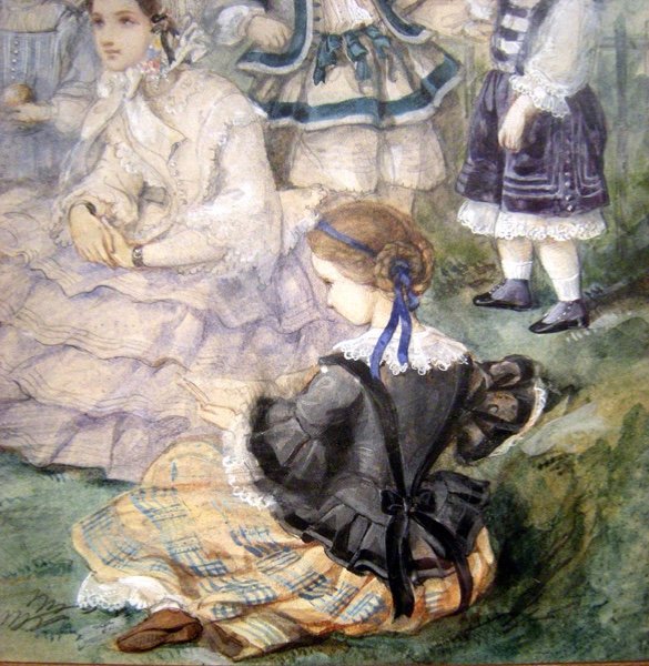 Héloïse- Susanne Leloir-Colin (1820 - 1873) Une paire de portraits de famille d'enfants-photo-2