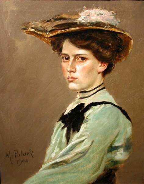 Portrait Of A Parisienne By Maurice Polak (worked In Paris In The Early 20th Century)-photo-2