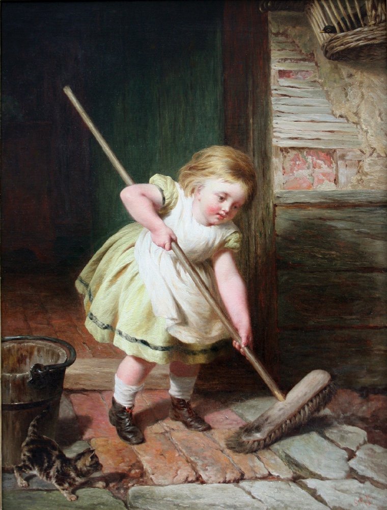 Little Helper" By Sophie Anderson ( British 1823-1903)-photo-2
