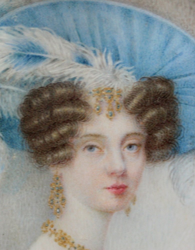 Miniature Portrait Of Marie Louise, Duchess Of Parma By Giuseppe Naudin (1792 - Parma - 1872)-photo-3