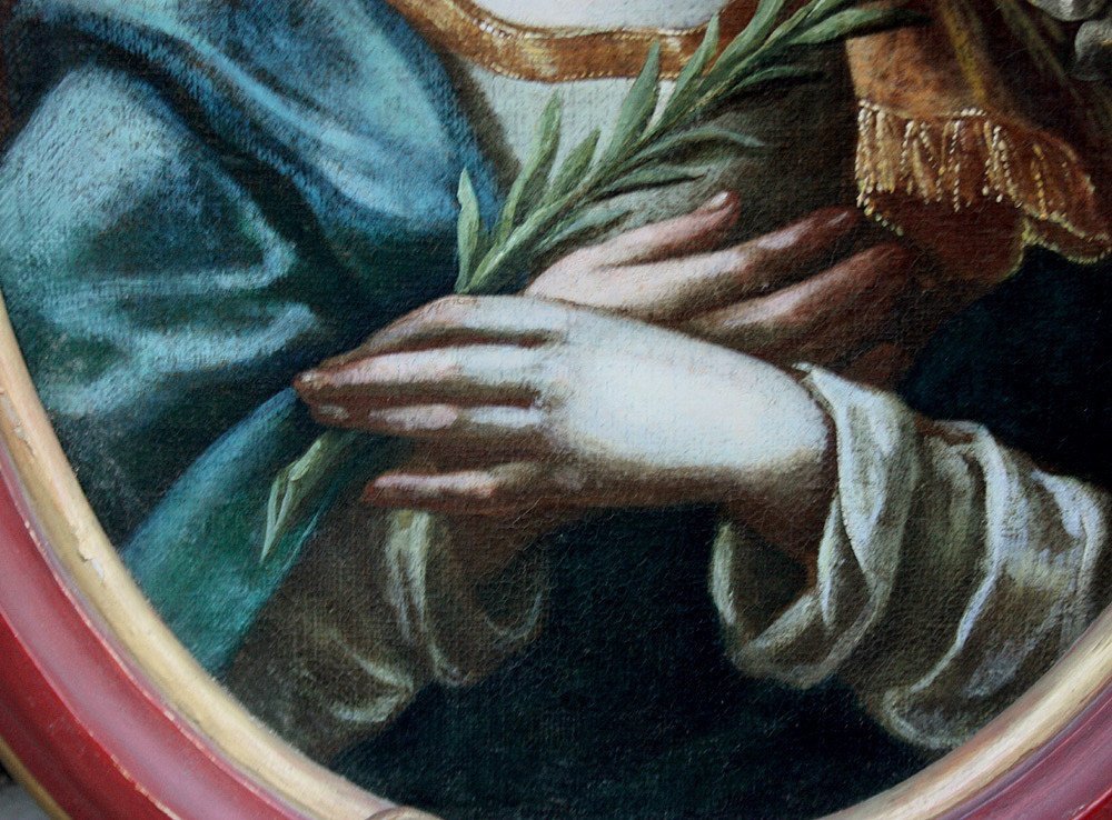 Carlo Dolci (1616-1686) Cercle “Madonna avec un Lis“-photo-4