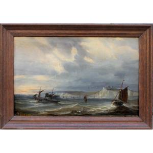 Gibraltar par Louis le Breton (peintre de la marine française, 1818 - 1866)