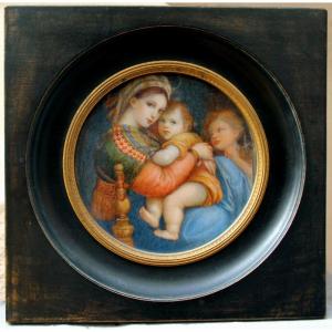 Madonna Della Segia By E.melocchi (italian, Mid-19th Century) After Raffael