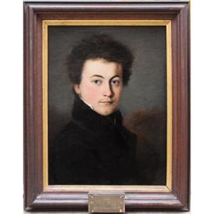 Portrait de Carl Franz Leitenberger, peintre tchèque ou autrichien, début du XIXe siècle