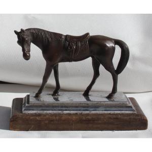 Sculpture En Bronze d'Un Cheval à Selle, Autriche, Début Du XXe Siècle