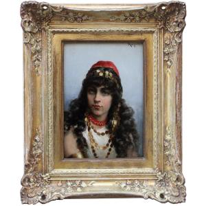 Portrait d'une beauté orientale par James Emery MAXFIELD (Américain 1848- 1919)