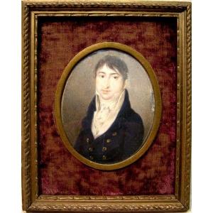 Josef Grassi (1755-1838) Potrait Miniature De F.j. Beschorz, l'Acteur De La Cour Berlin