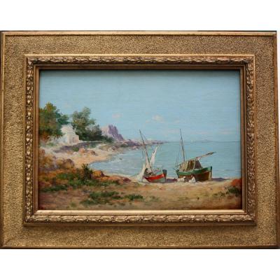 Coastal Scene In  Tunisia By Jean Frix (french, Active 1850 - 1900)