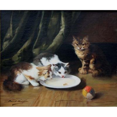 "unexpected Guest" By Alfred Arthur Brunel De Neuville (french 1852-1941)