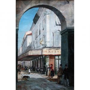 "street Scene In Front Of The Restaurant La Maison Dorée In Nice" By Edward Louis Anthony Parrini