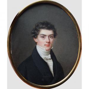 Daniel Saint (Français, 1778 - 1847), attr.à Miniature portrait d'un jeune homme