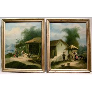 A Set Of Two Chinese Paintings By George Chinnery, Rha (british, 1774 -1852)