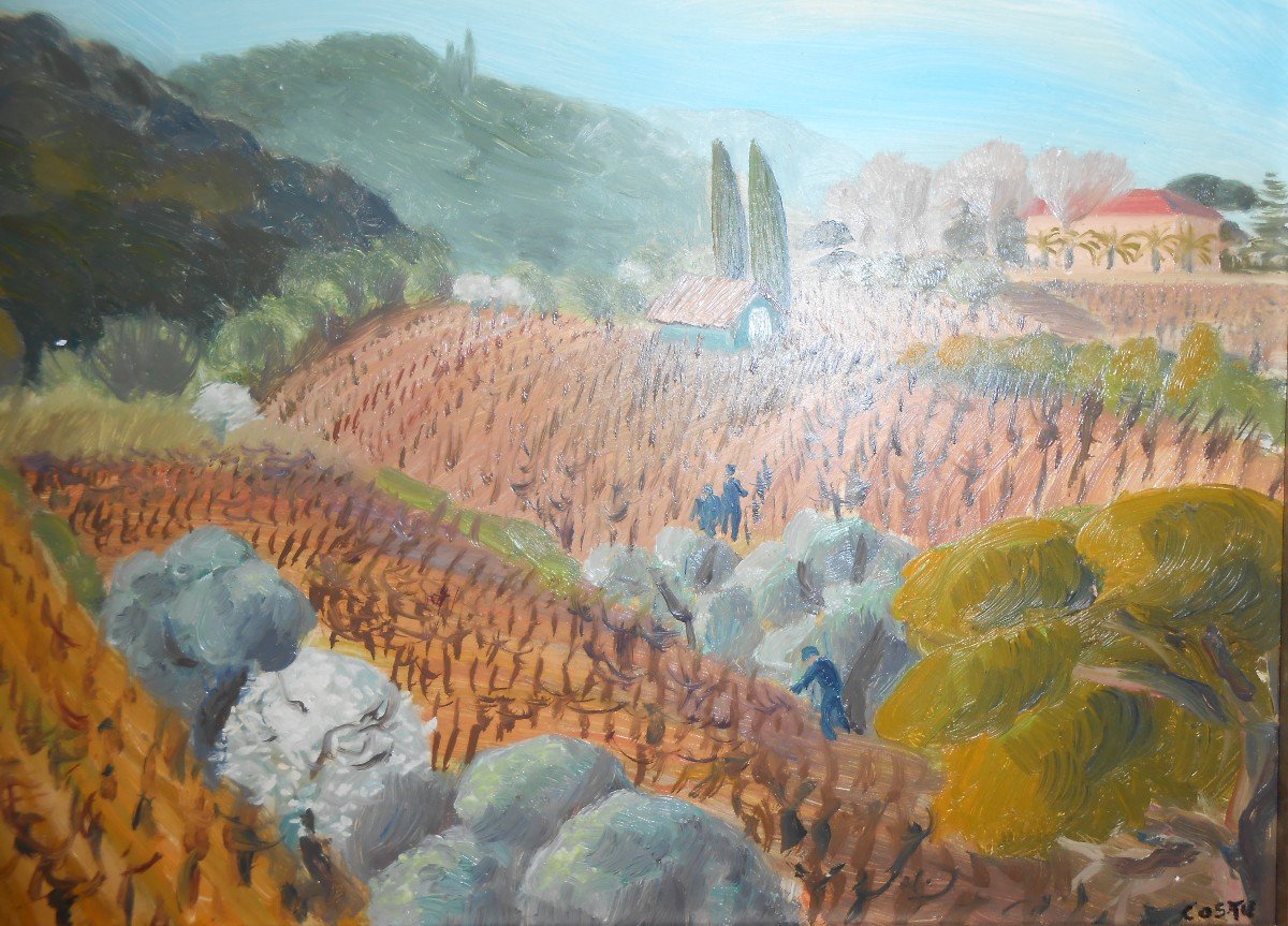 Paysage animé   " Dans Les Vignes à Gien"   dans Le Var COSTE Michel-photo-2