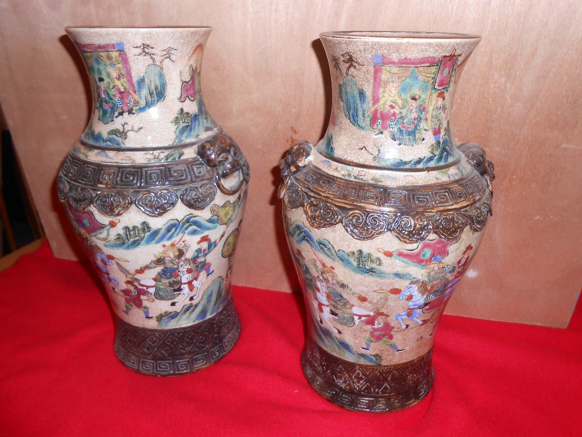 Paire De Vases  Nankin  Chine