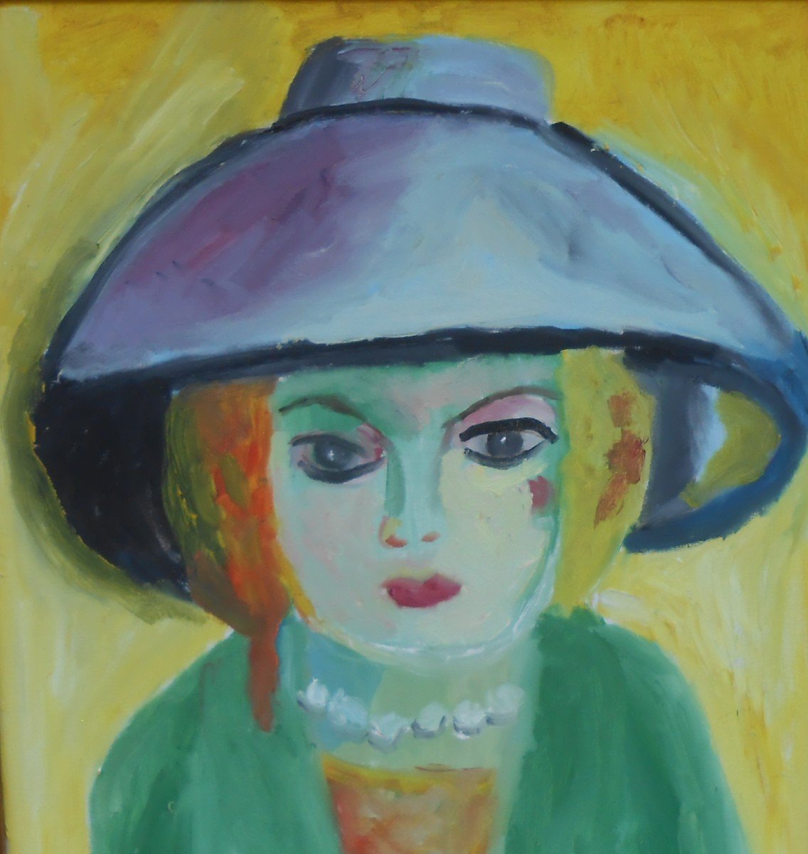 Portrait Of A Woman In A Purple Hat Joelle Gainon-photo-4